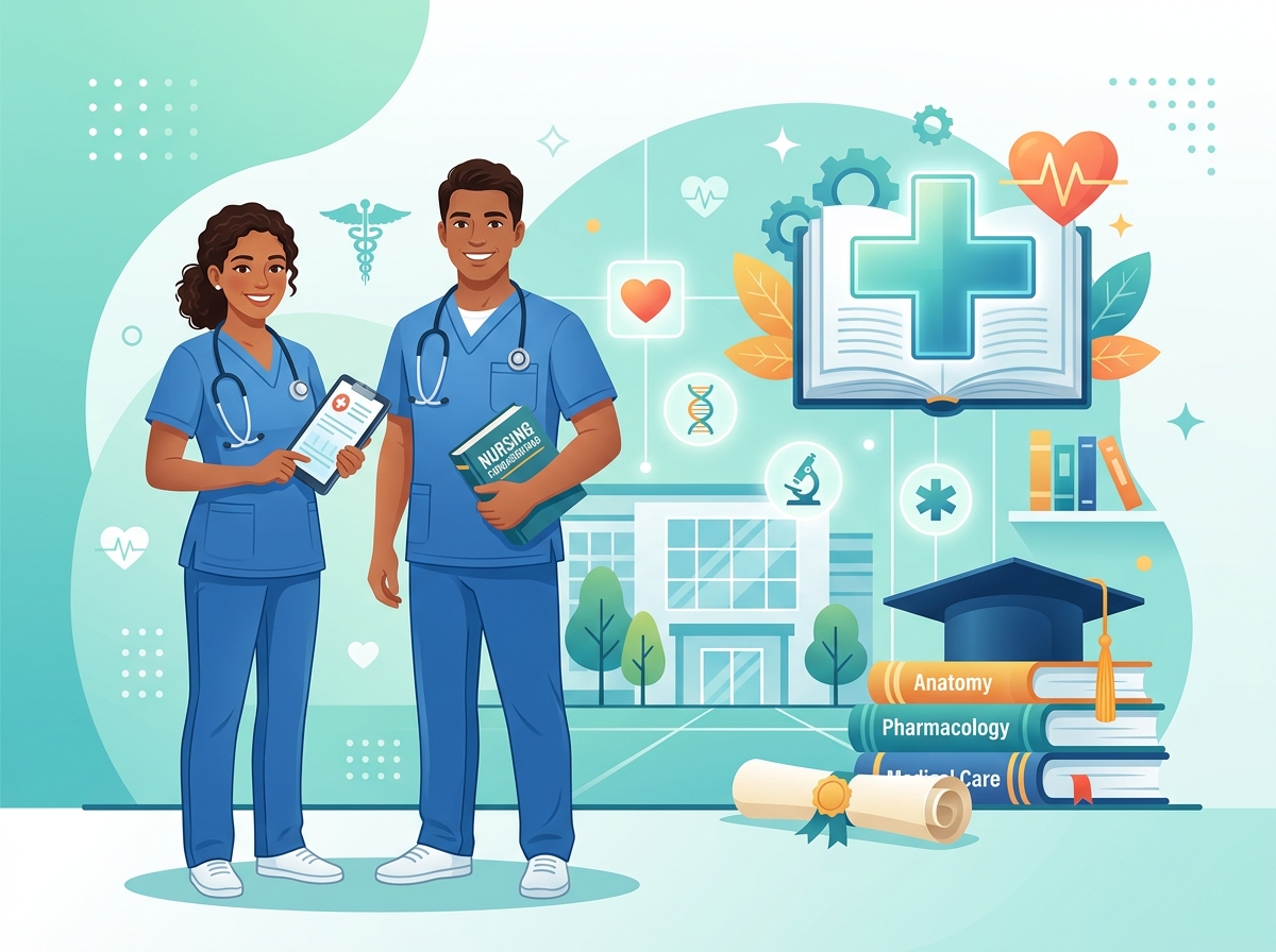 Nursing and Healthcare Education Illustration
